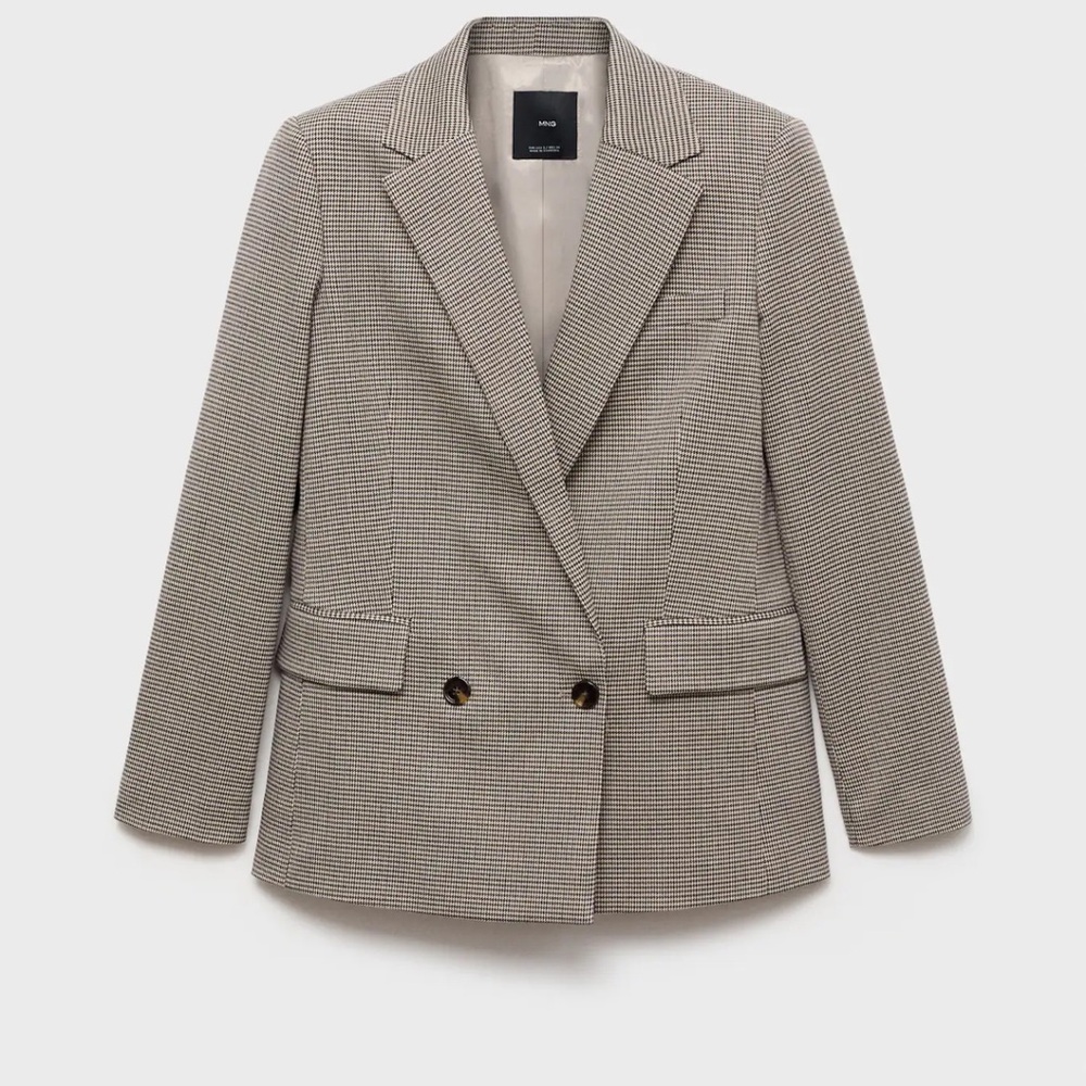New - Mango Houndstooth Blazer. Fit big